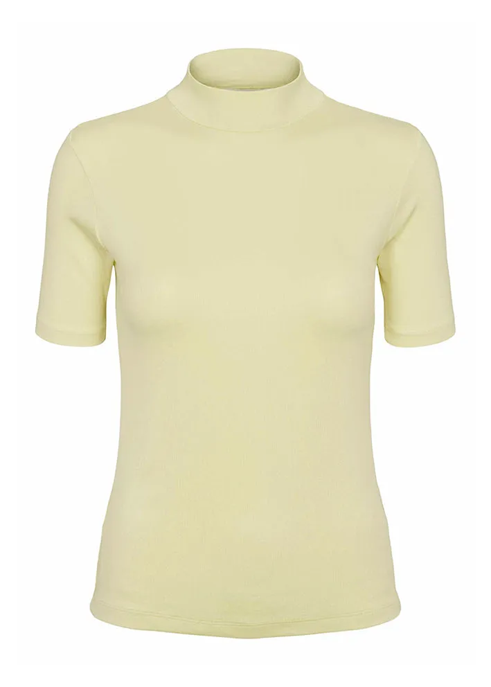 Soft Rebels Fenja T-neck T-shirt SR223-309 Pale Lime Yellow