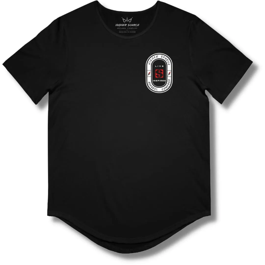 The Workers Are Few Curved Hem T Shirt - Black - White / Red