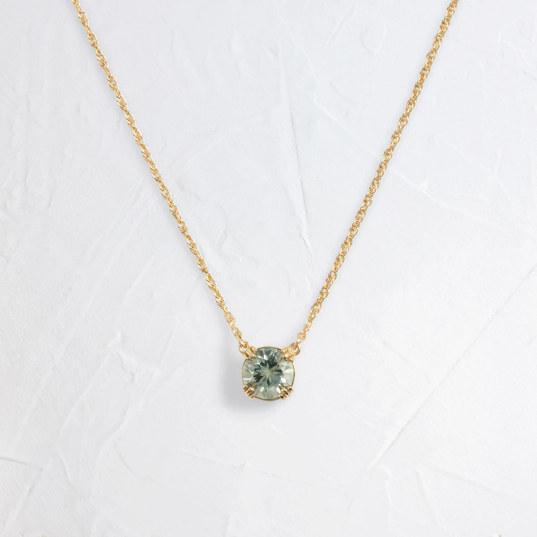 Threaded Necklace, 0.88ct. Green Sapphire - OOS