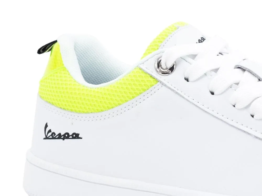 VESPA Festival Sneakers White Yellow Fluo V00013-414-1032