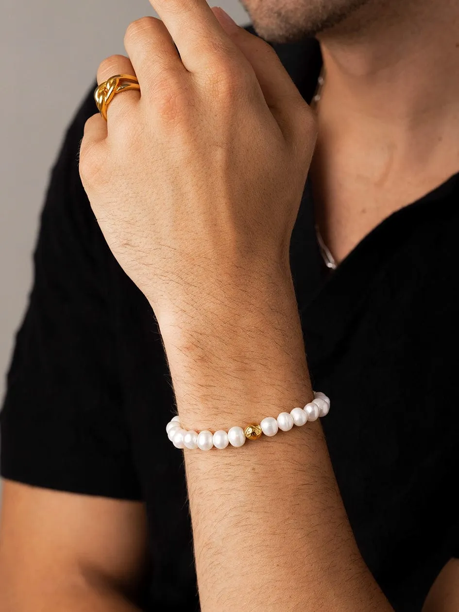 Wristband with Pearl and Gold