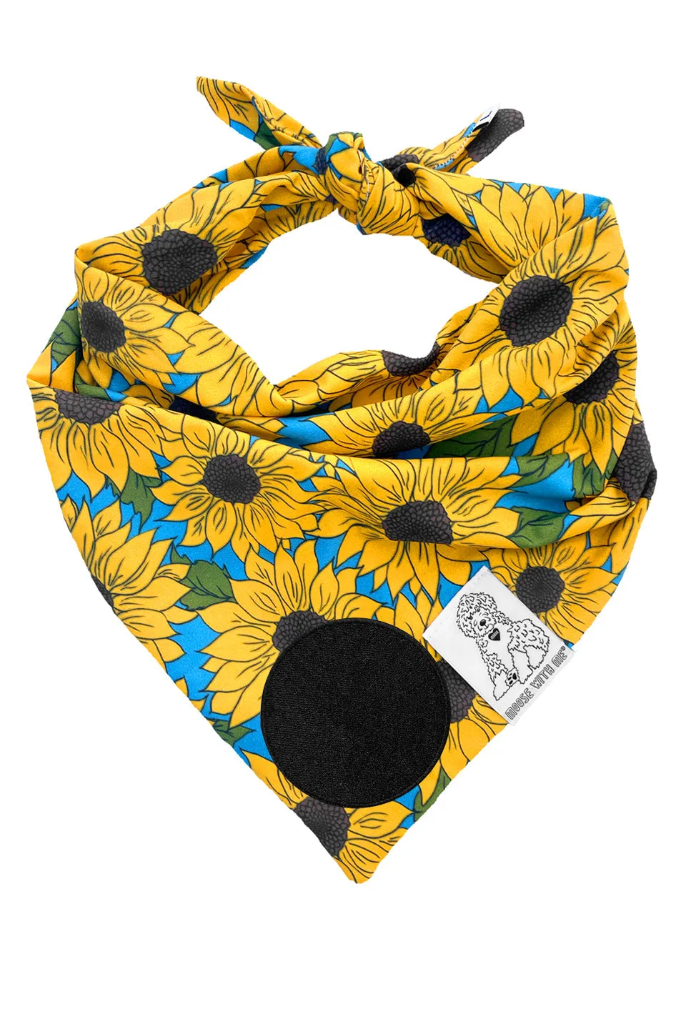 ★Dog Bandana Sunflower - Customize with Interchangeable Velcro Patches