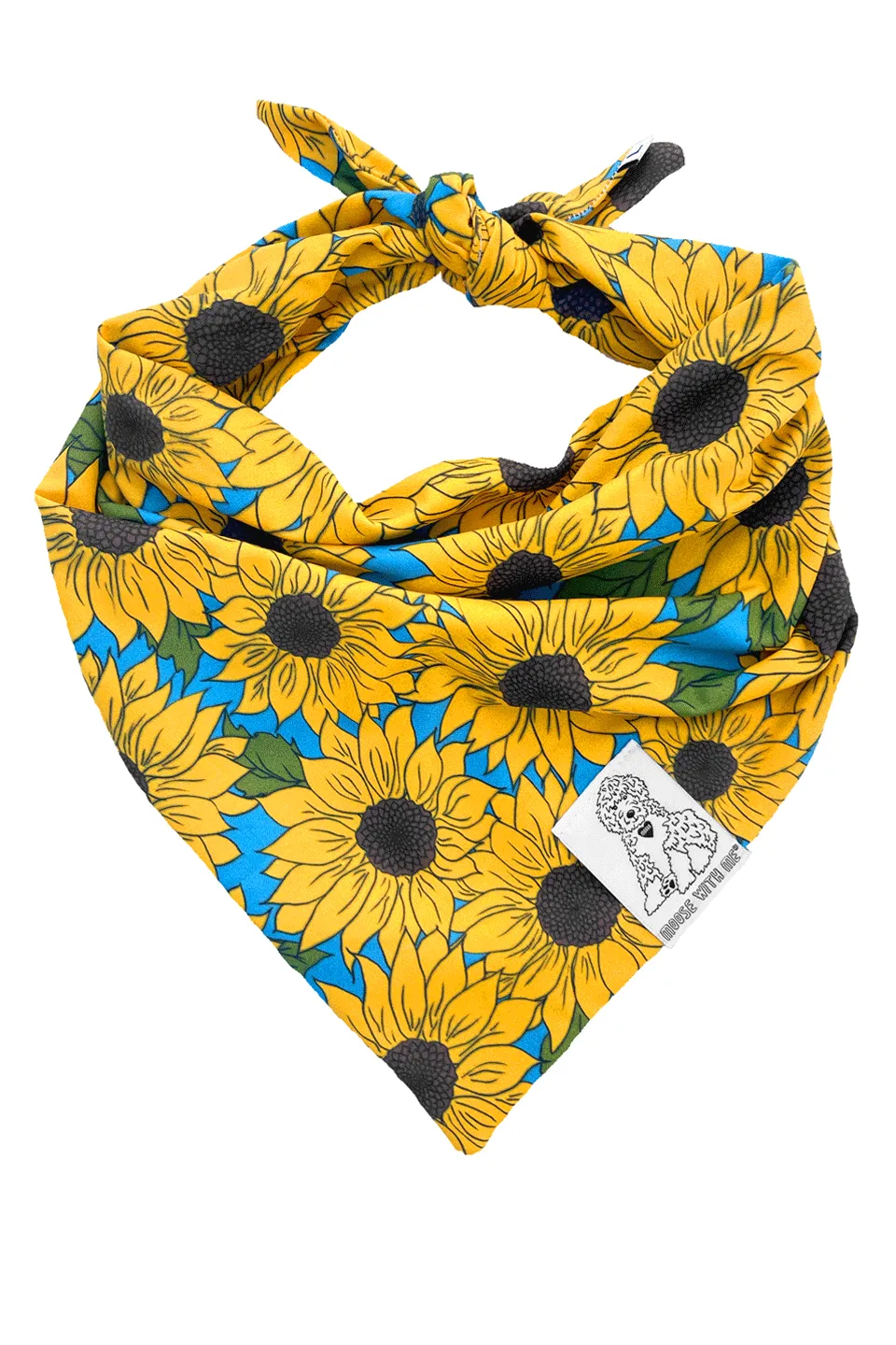 ★Dog Bandana Sunflower - Customize with Interchangeable Velcro Patches